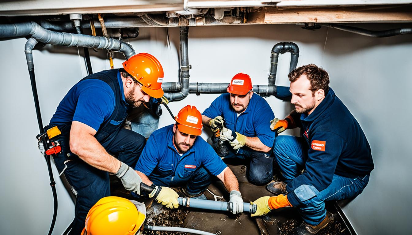 Seriöse Rohrreinigung in Wien – Techniker mit Rohrspirale im Einsatz