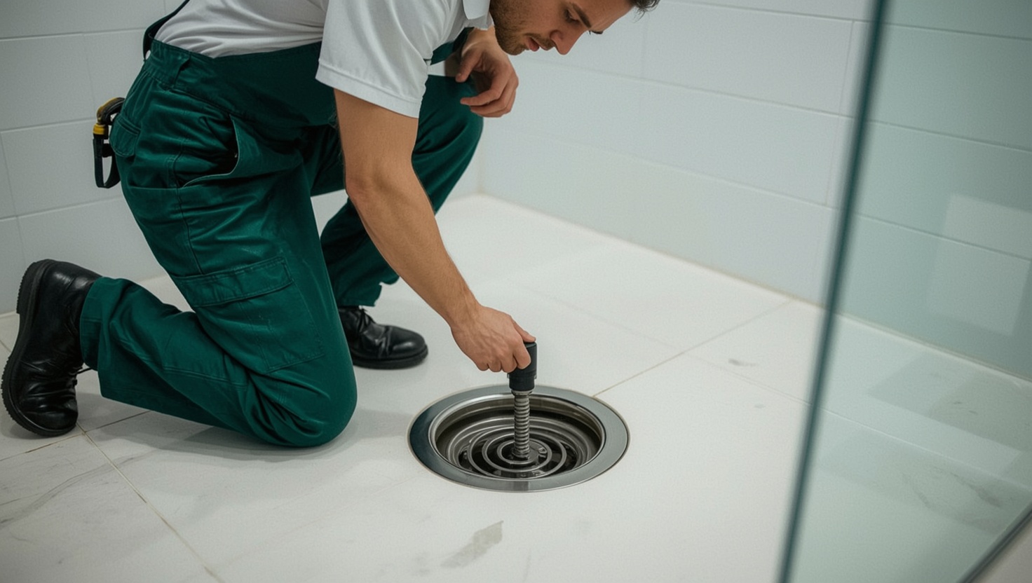 Professionelle Rohrreinigung bei verstopfter Badewanne in Wien mit Spirale