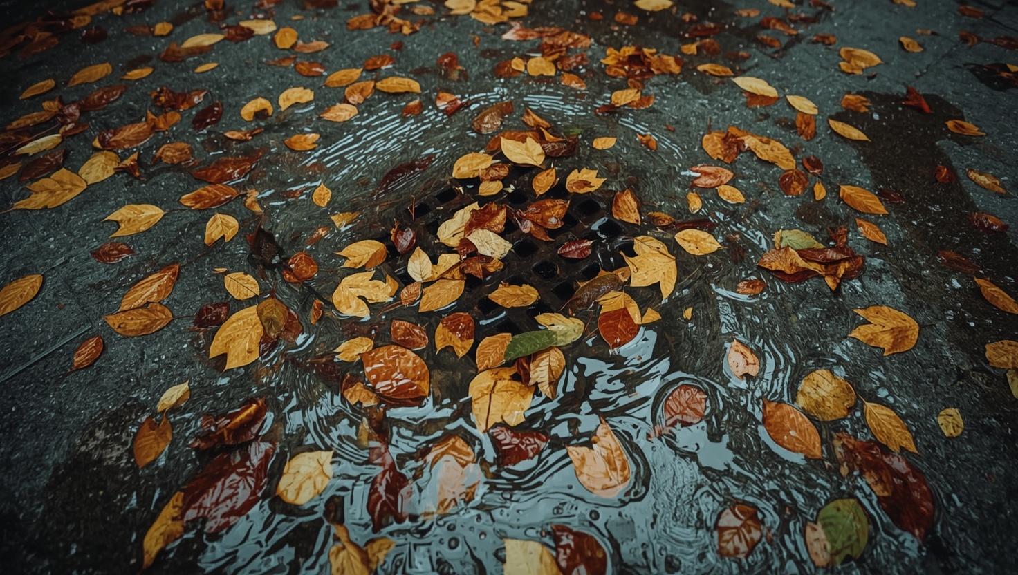 Regenrohr verstopft in Wien – Wasser läuft im Hof nicht ab